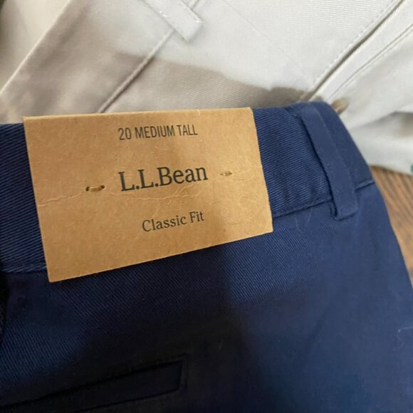 (2) L.L. Bean Classic Fit 20 M/T khaki and navy blue NWT women's - Picture 14 of 14